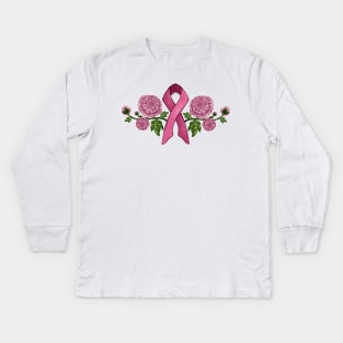 Breast Cancer Support - White Kids Long Sleeve T-Shirt